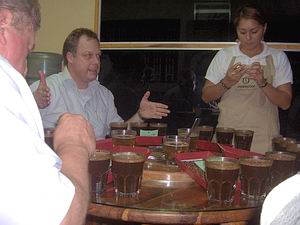 Cupping session på handelsmessen.